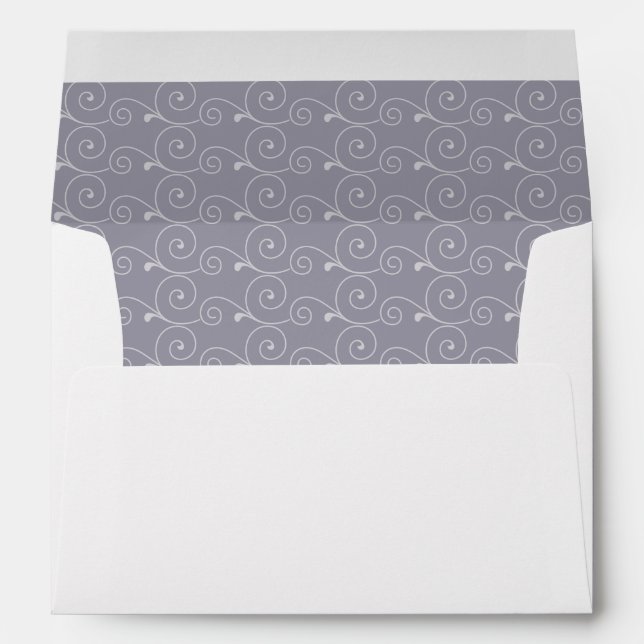 Grand Soiree | Lilac Grey Wedding Lined Envelope (Back (Bottom))