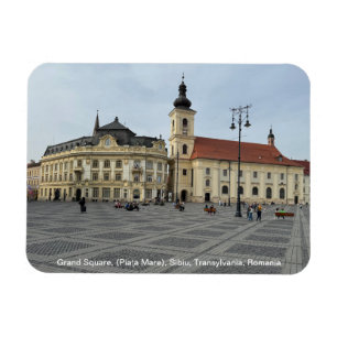 Grand Square, (Piaţa Mare), Sibiu, Romania on a Magnet