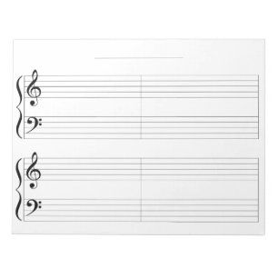 Grand Staff Piano Music Paper for Kids & Toddlers Notepad