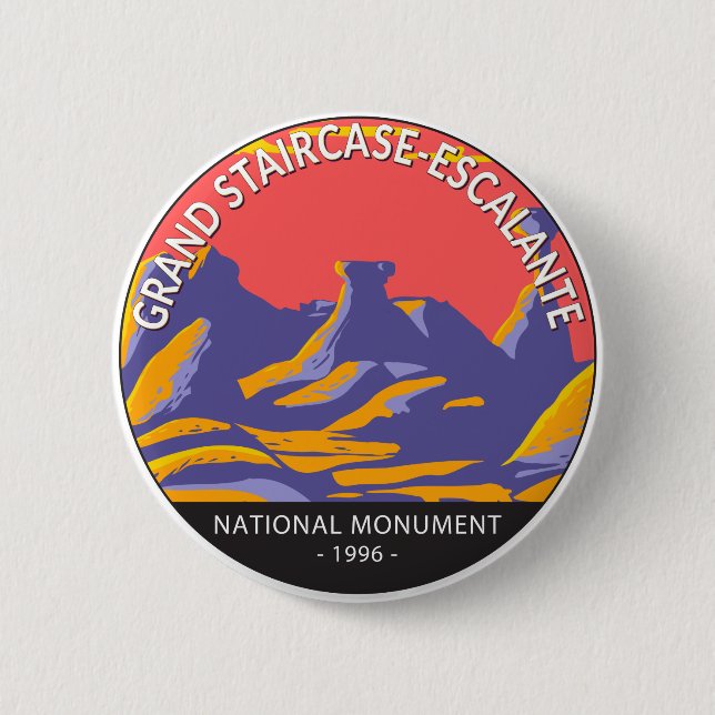 Grand Staircase Escalante National Monument Utah  6 Cm Round Badge (Front)