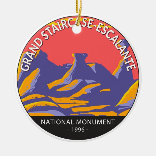 Grand Staircase Escalante National Monument Utah Ceramic Tree Decoration (Front)