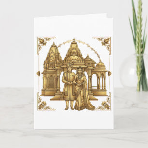 Grand Temple Indian Wedding Invitation