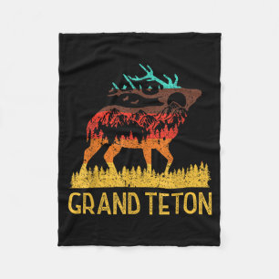 Grand teton - love nature vintage hiking 70s 80s fleece blanket