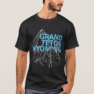 Grand teton mountain peaks wyoming minimalist line T-Shirt