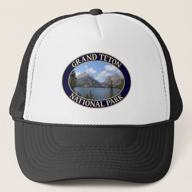 Grand Teton Mountains and Jenny Lake, Wyoming Trucker Hat (Front)