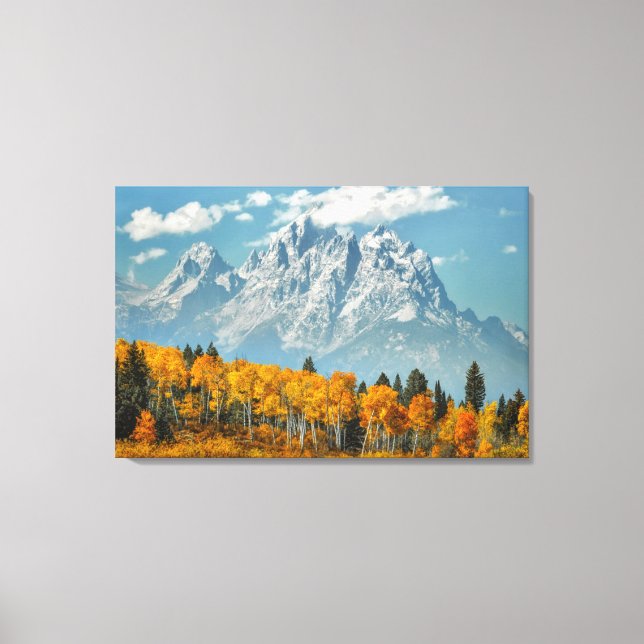 Grand Teton Mountains in the Fall Canvas Print (Front)