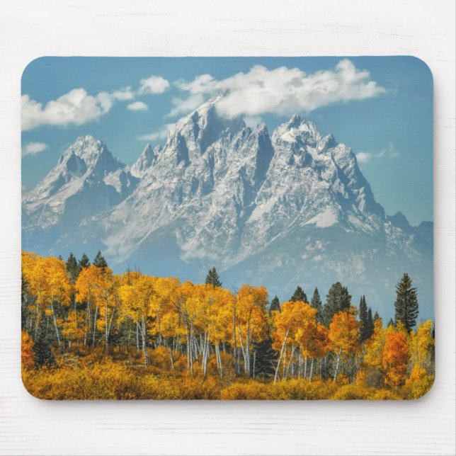 Grand Teton Mountains in the Fall Mouse Mat (Front)