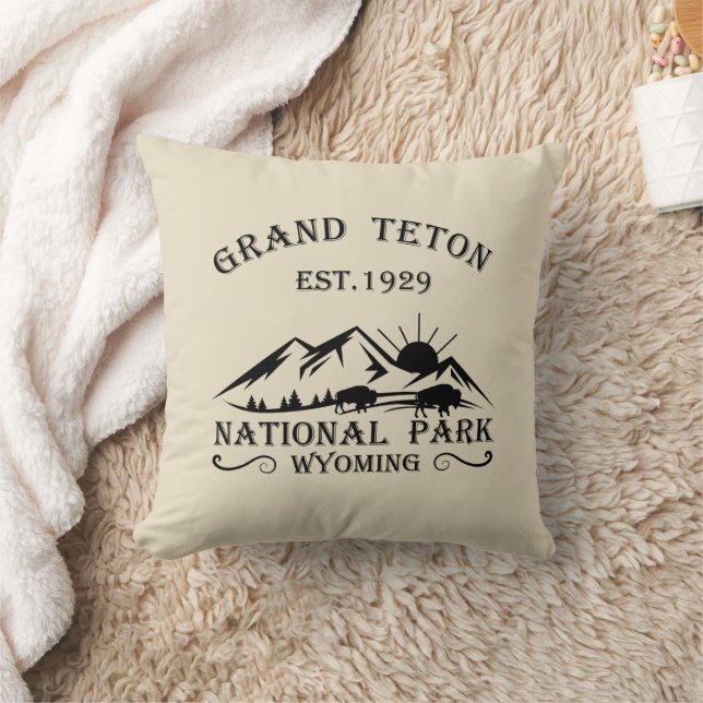 Grand Teton mountains National Park Wyoming Cushion (Blanket)