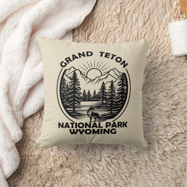 Grand Teton mountains National Park Wyoming Cushion (Blanket)