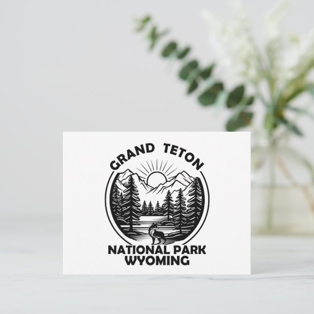 Grand Teton mountains National Park Wyoming Holida Holiday Postcard (Standing Front)