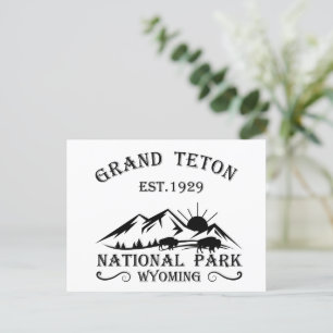 Grand Teton mountains National Park Wyoming Holiday Postcard