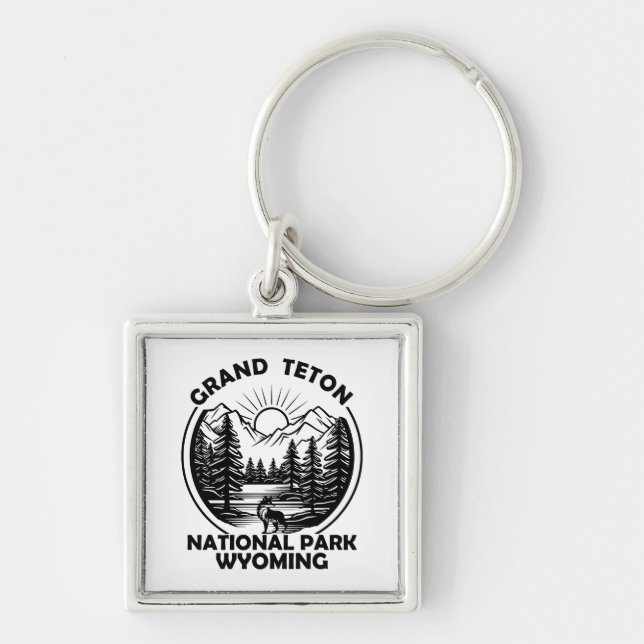 Grand Teton mountains National Park Wyoming Key Ring (Front)