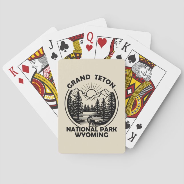 Grand Teton mountains National Park Wyoming Playing Cards (Back)