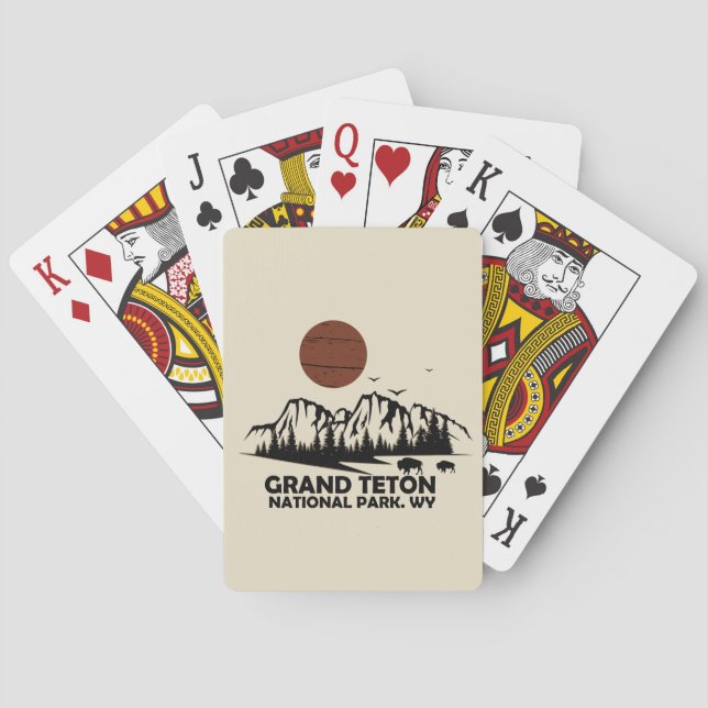 Grand Teton mountains National Park Wyoming Playing Cards (Back)