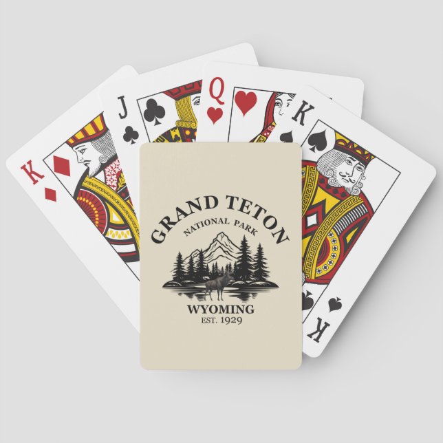 Grand Teton mountains National Park Wyoming Playing Cards (Back)