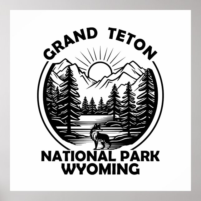 Grand Teton mountains National Park Wyoming Poster (Front)