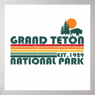 Grand Teton mountains National Park Wyoming Poster
