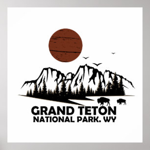 Grand Teton mountains National Park Wyoming Poster