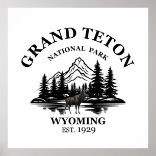 Grand Teton mountains National Park Wyoming Poster