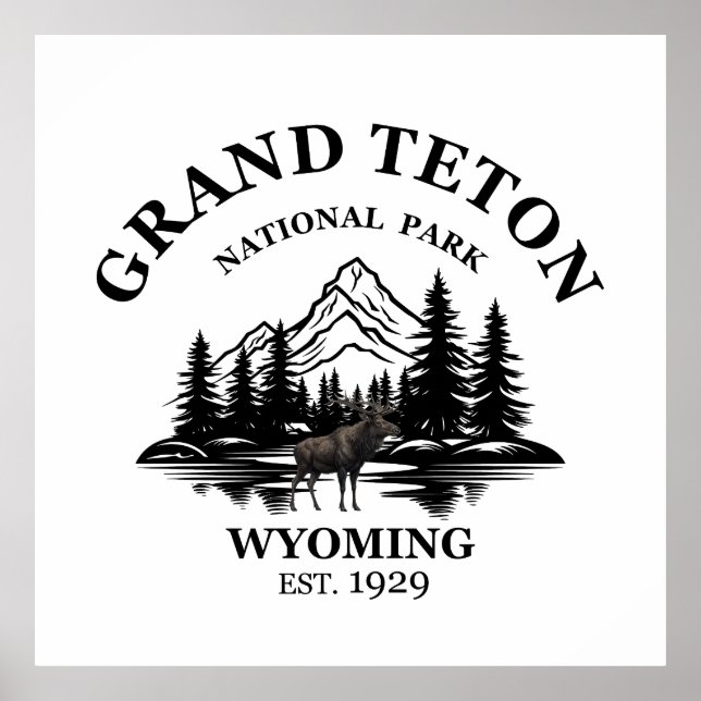 Grand Teton mountains National Park Wyoming Poster (Front)