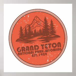 Grand Teton mountains National Park Wyoming Poster
