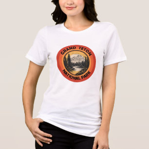 Grand Teton mountains National Park Wyoming Tri-Blend Shirt