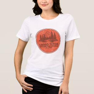 Grand Teton mountains National Park Wyoming Tri-Blend Shirt