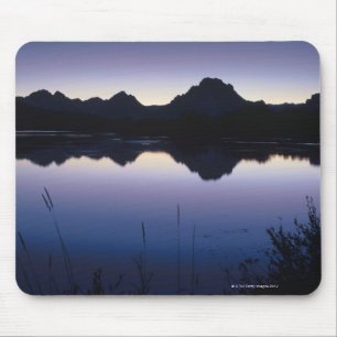 Grand Teton Mountains reflected in lake Mouse Mat