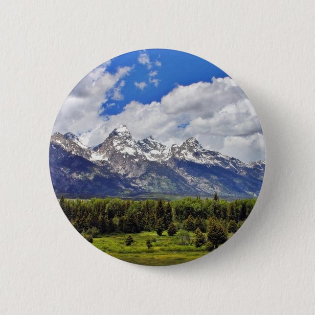 Grand Teton National Park. 6 Cm Round Badge (Front)