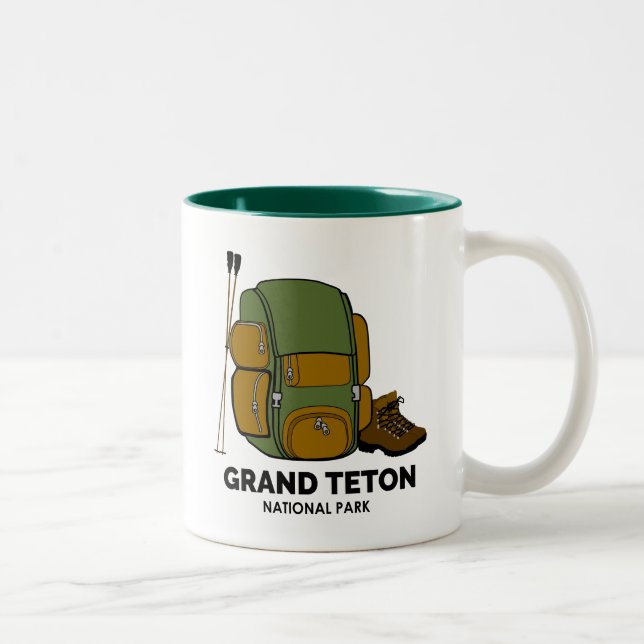 Grand Teton National Park Backpack Two-Tone Coffee Mug (Right)
