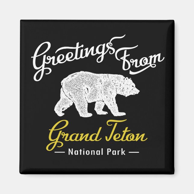 Grand Teton National Park Bear Magnet (Front)