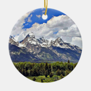 Grand Teton National Park Ceramic Tree Decoration