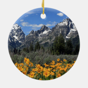 Grand Teton National Park Ceramic Tree Decoration