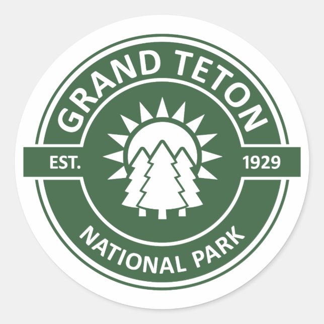 Grand Teton National Park Classic Round Sticker (Front)