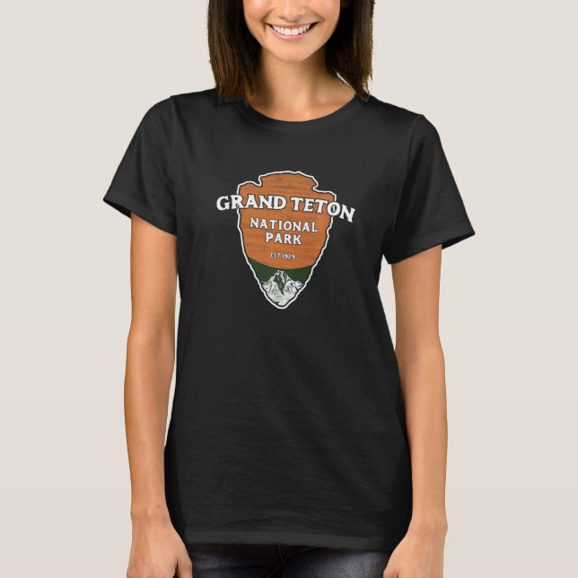 Grand Teton National Park Classic Style Arrowhead  T-Shirt (Front)
