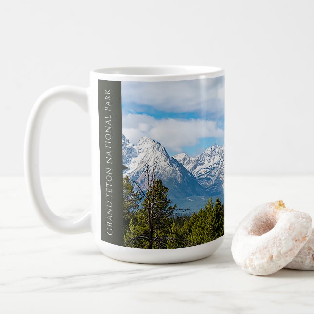 Grand Teton National Park  Coffee Mug (With Donut)