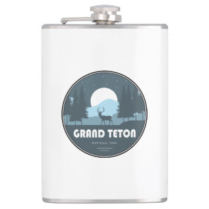 Grand Teton National Park Deer Hip Flask