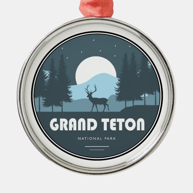 Grand Teton National Park Deer Metal Tree Decoration (Front)