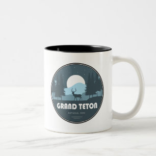 Grand Teton National Park Deer Two-Tone Coffee Mug