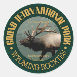 Grand Teton National Park (elk) Classic Round Sticker