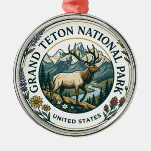 Grand Teton National Park Elk Viewing Areas Metal Tree Decoration