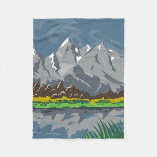 Grand Teton National Park Fleece Blanket
