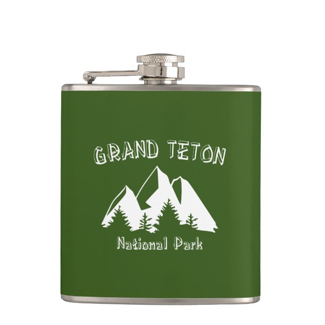 Grand Teton National Park Hip Flask (Front)
