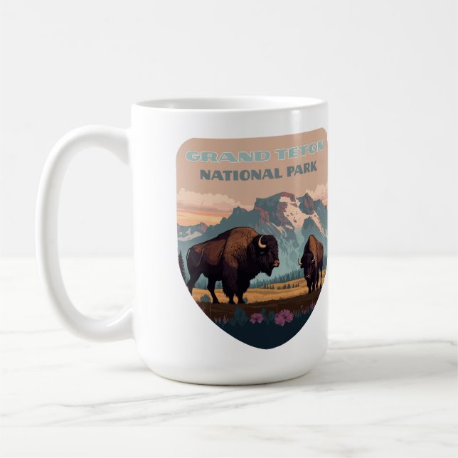 Grand Teton National Park Jackson Wyoming Mountain Coffee Mug (Left)