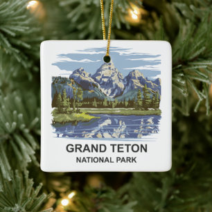 Grand Teton National Park Landscape  Ceramic Ornament