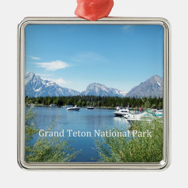Grand Teton National Park landscape photography. Metal Tree Decoration (Front)
