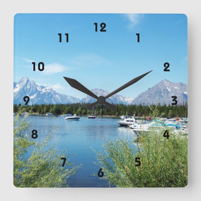 Grand Teton National Park landscape photography. Square Wall Clock (Front)
