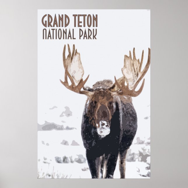 Grand Teton National Park Moose Vintage Poster (Front)