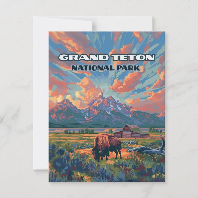 Grand Teton National Park Mountains Wyoming Card (Front)