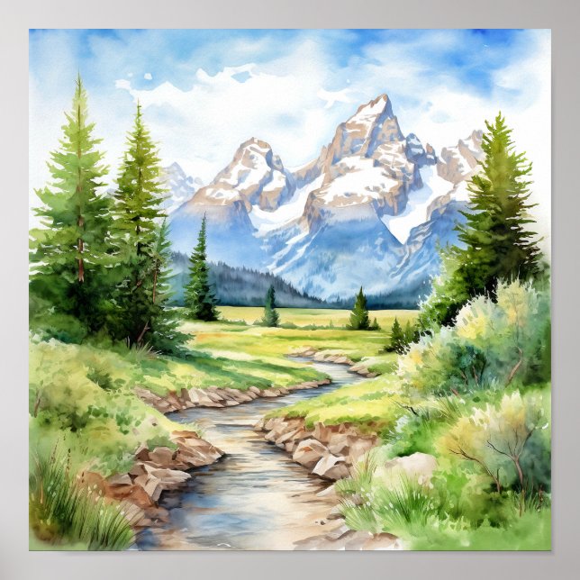 Grand Teton National Park Painting Print (Front)
